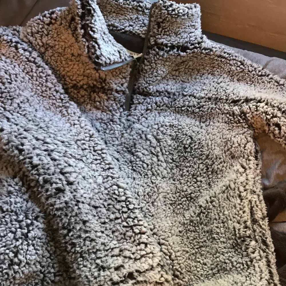 Francescas collection fuzzy quarter zip